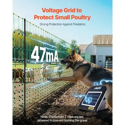 VEVOR Elektrozaunnetz, 127 cm H x 49 m L, Viehzaunnetz mit Pfosten & Pfählen, Maschennetze für Ziegen, Schafe, Hirsche, Schweine, Hunde, Elektrozäune für Hinterhöfe, Gärten, Bauernhöfe, Ranches – Bild 4