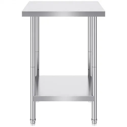 VEVOR Zubereitungstisch aus Edelstahl, Robuster Arbeitstisch aus Metall mit 3 einstellbaren Höhenstufen, gewerbliche Arbeitsstation für Küche, Garage, Restaurant, Hinterhof 610 x 610 x 864 mm – Bild 10