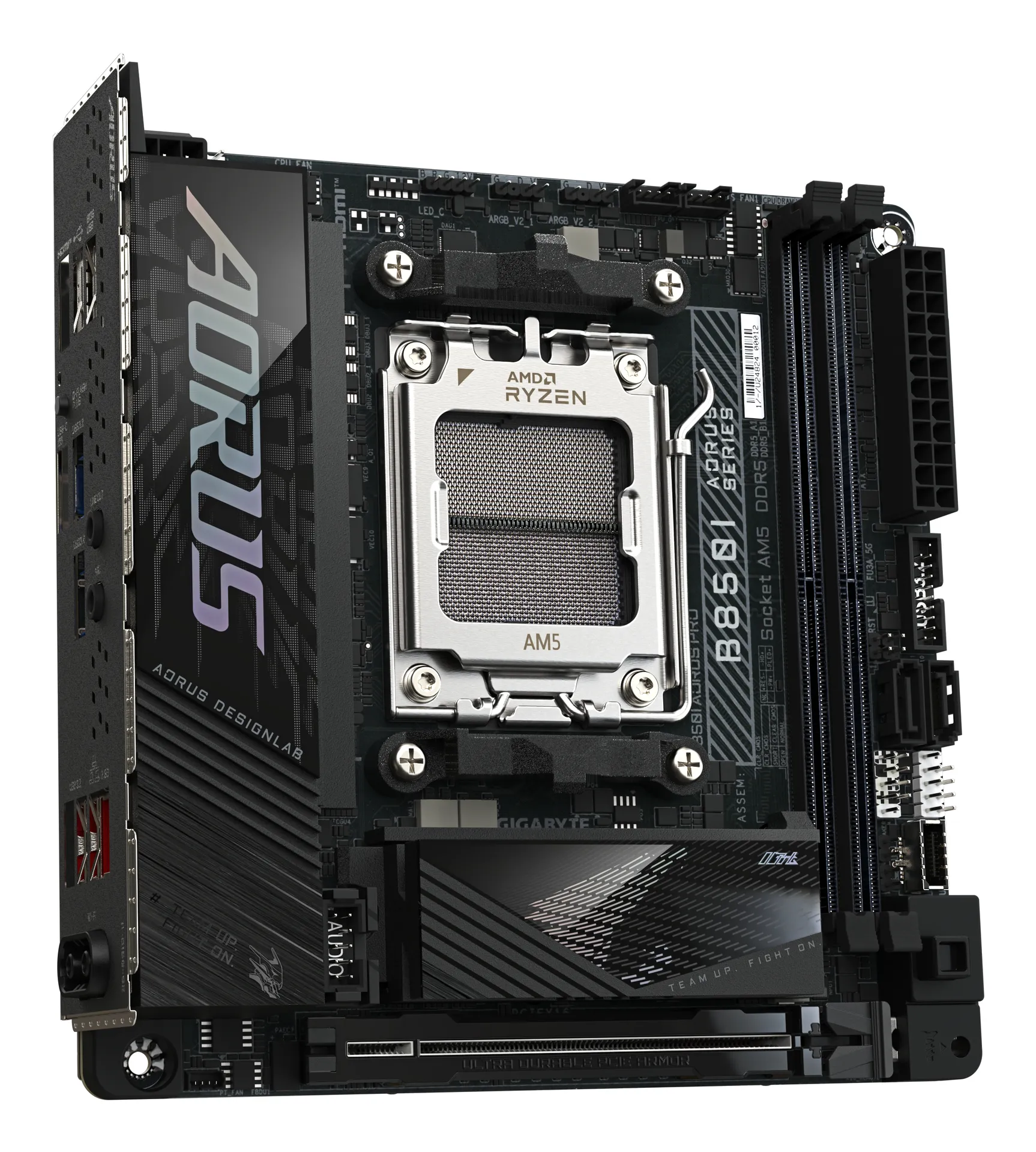 GIGABYTE B850I AORUS PRO Motherboard - Unterstützt AMD Ryzen 9000 Serie CPUs, 8+2+1 Phasen Digital-VRM, bis zu 8400MHz DDR5 (OC), 1xPCIe 5.0 + 1xPCIe 4.0 M.2, 2.5LAN, WIFI 7, USB 3.2 Gen 2 – Bild 4