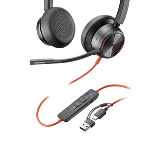 HP Poly Blackwire 8225 USB-C Stereo-Headset, für Microsoft Teams zertifiziert, + USB-C/A-Adapter HP Poly Blackwire 8225 USB-C Stereo-Headset, für Microsoft Teams zertifiziert, + USB-C/A-Adapter