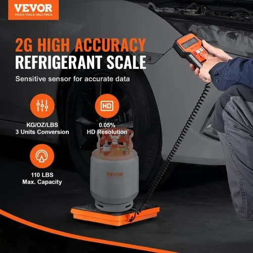 VEVOR Kältemittelwaage 50 kg Laderückgewinnung Freonwaage, mit Kabelgebundener Fernbedienung, 2 g Hochpräzise Elektronische Digitale Rückgewinnungsgewichtswaage mit Koffer & Trockenbatterie VEVOR Kältemittelwaage 50 kg Laderückgewinnung Freonwaage, mit Kabelgebundener Fernbedienung, 2 g Hochpräzise Elektronische Digitale Rückgewinnungsgewichtswaage mit Koffer & Trockenbatterie