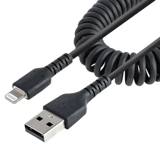 StarTech.com 1m USB auf Lightning Kabel, Spiralkabel, MFi zertifiziert, Schnellladekabel für iPhone/iPad, Schwarz, robuster TPE Mantel mit Aramidfaser, USB 2.0 Kabel, Laden und Synchronisieren StarTech.com 1m USB auf Lightning Kabel, Spiralkabel, MFi zertifiziert, Schnellladekabel für iPhone/iPad, Schwarz, robuster TPE Mantel mit Aramidfaser, USB 2.0 Kabel, Laden und Synchronisieren
