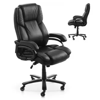 VEVOR Chefsessel Bürostuhl Drehstuhl mit hoher Rückenlehne & Lendenwirbelstütze (Drehknopf), ergonomischer Schreibtischstuhl mit verstellbarer Neigung & Höhe für Arbeit Arbeitszimmer Spielen VEVOR Chefsessel Bürostuhl Drehstuhl mit hoher Rückenlehne & Lendenwirbelstütze (Drehknopf), ergonomischer Schreibtischstuhl mit verstellbarer Neigung & Höhe für Arbeit Arbeitszimmer Spielen