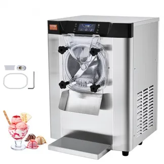 VEVOR Kommerzielle Eiscreme-Maschine, 12 L/h Einzelgeschmacksrichtung Arbeitsplatten-Eiscrememaschine für Hartes Servieren, 4,5 L Edelstahlzylinder, LED-Panel, Automatische Vorkühlung mit Reinigung VEVOR Kommerzielle Eiscreme-Maschine, 12 L/h Einzelgeschmacksrichtung Arbeitsplatten-Eiscrememaschine für Hartes Servieren, 4,5 L Edelstahlzylinder, LED-Panel, Automatische Vorkühlung mit Reinigung