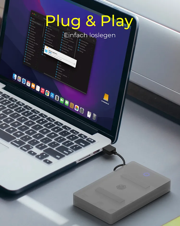 ICY BOX IB-AC603b-U3, USB 3.2 Gen 1 zu 2,5" SATA Festplatten Adapter Kabel, Zugriff LED – Bild 5