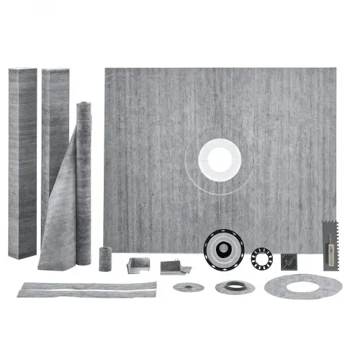 VEVOR Duschkanten-Set,1524 x 1219 x 28 mm Duschwannen-Set mit 2 Zoll ABS-Mittelflansch, wasserdichter Membran, Edelstahlrost und Fugenversiegelung, Duschwannen-Gefällestäbe passend für Badezimmer – Bild 8