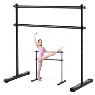 VEVOR Ballettstange Tanzstange freistehende Doppelstange, höhenverstellbare (10-stufig / 290-1205 mm) Stretchstange aus Metall für Ballettübung, Gleichgewichtstraining, Entspannungsübungen Tragbar VEVOR Ballettstange Tanzstange freistehende Doppelstange, höhenverstellbare (10-stufig / 290-1205 mm) Stretchstange aus Metall für Ballettübung, Gleichgewichtstraining, Entspannungsübungen Tragbar