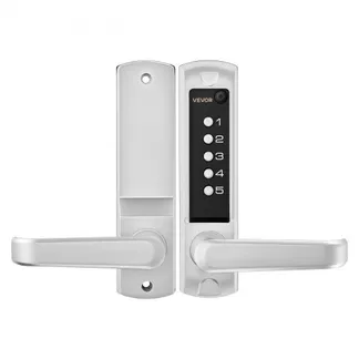 VEVOR Mechanisches Codeschloss mit Einseitigem Tastenschloss (5-stelliger Code), Schlüsselloses Türschloss mit Griff & Automatischer Verriegelung, für Haustüren Gartentore Garagen Outdoor, Silber VEVOR Mechanisches Codeschloss mit Einseitigem Tastenschloss (5-stelliger Code), Schlüsselloses Türschloss mit Griff & Automatischer Verriegelung, für Haustüren Gartentore Garagen Outdoor, Silber