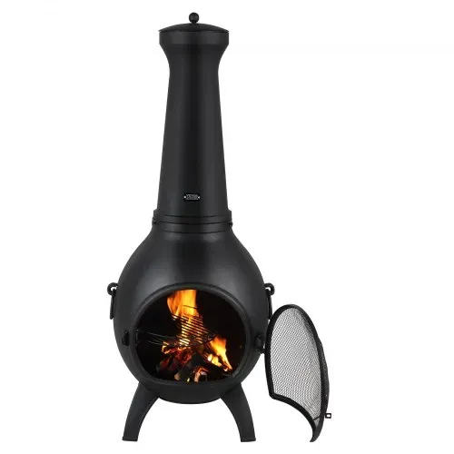 VEVOR Gartenkamin, 52x50x130 cm, Terrassenofen Feuerstelle, Aztekenofen zum Grillen & Wärmen, Inkaofen mit Grillgitter, Kaminmantel & rostfreiem Kamindeckel, für Terrasse/Garten/Hinterhof – Bild 10