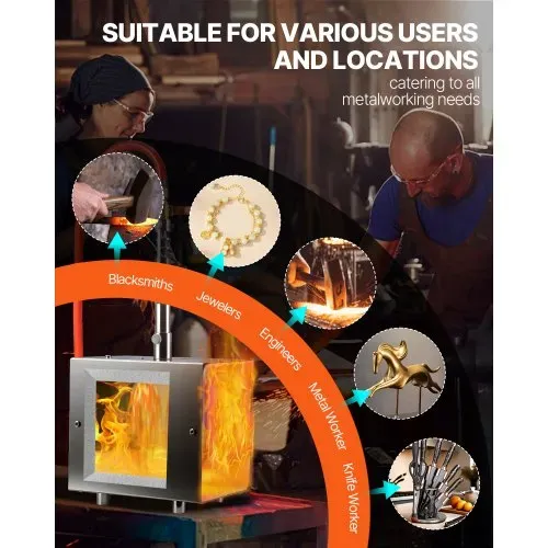 VEVOR Propan-Schmiedeofen 1 Brenner, Gasesse 1390 °C, Schmelzofen, Gas Schmiede, Hufschmiede, Brennofen Gasschmiedewerkzeuge & -ausrüstung, Schmiedeesse zum Metallschmieden, Forge – Bild 5