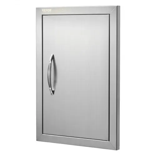 VEVOR Grill-Zugangstür, 355 x 508 mm, Einzelne Außenküchentür, Flächenbündig Montierte Edelstahltür, Vertikale Wandtür mit Griff, für Grillinsel, Grillstation, Außenschrank – Bild 9