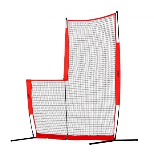 VEVOR L-Typ für Schlägerkäfig 240 x 106 x 214 cm Baseball- und Softball-Sicherheitsschirm Körperschutz Tragbarer Schlagschirm mit Tragetasche & Bodenpfählen, Outdoor Baseball-Pitching-Netz Rot – Bild 8