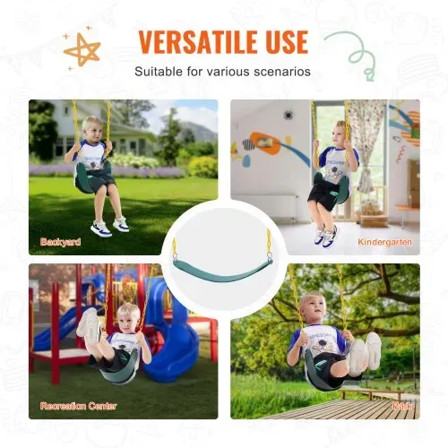 VEVOR 2er-Pack Schaukelsitze mit 168 cm langen beschichteten Ketten und Karabinerhaken, unterstützt 136 kg Schaukeln, Ersatz für Outdoor-Schaukel-Set, Schaukel-Set-Zubehör für Kinder, grün – Bild 4