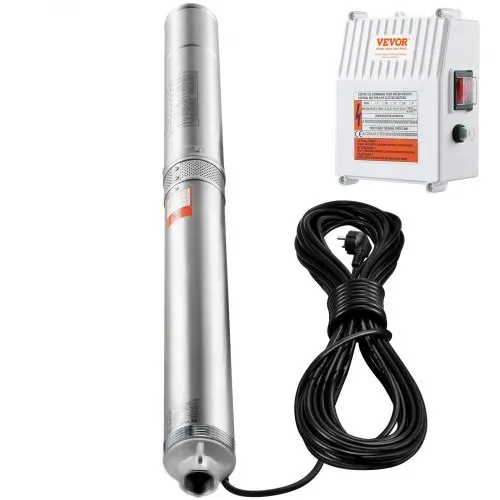 VEVOR Tiefbrunnen-Tauchpumpe, 1500 W, 230 V, 60 Hz, 9,8 m³/h, 108 m Förderhöhe, mit 19,4 m Kabel und externer Steuerbox, Edelstahl-Wasserpumpen für Industrie, Bewässerung und Heimgebrauch, IP68 wasserdicht – Bild 8