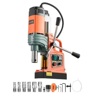 VEVOR Magnetbohrmaschine, 1450-W-Motor, 50 mm Kernbohrdurchmesser, 13000 N Magnetkraft, Elektrische Kernbohrmaschine mit 6 Kernbohrern, Variable Drehzahl, Bohrmaschine für Metalloberflächen VEVOR Magnetbohrmaschine, 1450-W-Motor, 50 mm Kernbohrdurchmesser, 13000 N Magnetkraft, Elektrische Kernbohrmaschine mit 6 Kernbohrern, Variable Drehzahl, Bohrmaschine für Metalloberflächen