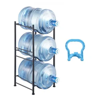 VEVOR Wasserkrughalter mit 3 Ebenen, 5-Gallonen-Wasserflaschenhalter, einreihiges Wasserflaschenregal für 3 Flaschen, robustes Wasserkrugregal für Küche, Büro, Wohnzimmer, schwarz VEVOR Wasserkrughalter mit 3 Ebenen, 5-Gallonen-Wasserflaschenhalter, einreihiges Wasserflaschenregal für 3 Flaschen, robustes Wasserkrugregal für Küche, Büro, Wohnzimmer, schwarz