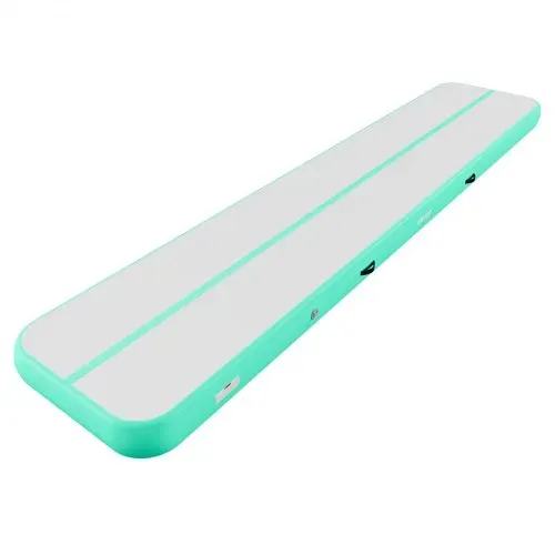 VEVOR Aufblasbare Gymnastikmatte 500x100x20 cm Airtrack-Turnmatte für Training, Wettkampfsport & Yoga, mit Rutschfester Oberfläche, 600-W-Elektroluftpumpe, Reparaturflicken, Düsen & Tasche, Mintgrün – Bild 9