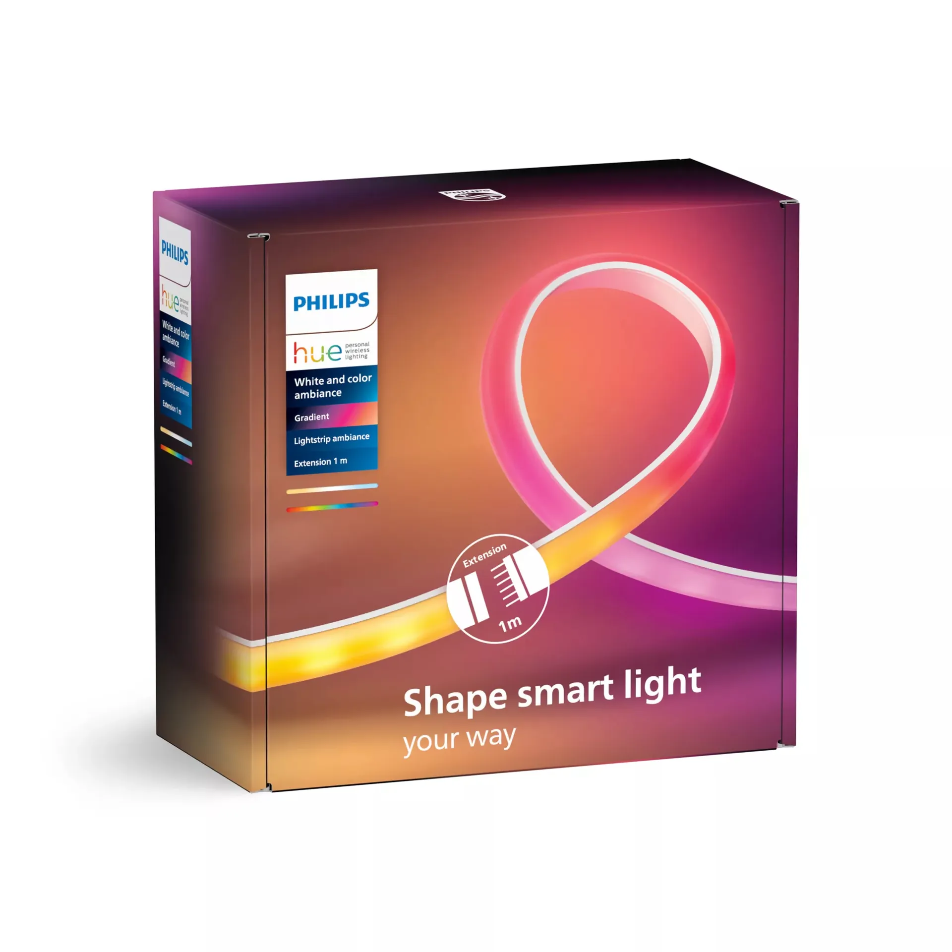 Philips Hue White and Color ambiance Hue Gradient Lightstrip Verlängerung, 1 Meter – Bild 4