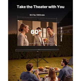 VEVOR Projektionsleinwand Stativleinwand (60 Zoll) mit 160° Weitwinkel, Beamerleinwand für Projektor innen & außen 16:9 4K HD, tragbare Filmleinwand mit Tragetasche für Heimkino Präsentation VEVOR Projektionsleinwand Stativleinwand (60 Zoll) mit 160° Weitwinkel, Beamerleinwand für Projektor innen & außen 16:9 4K HD, tragbare Filmleinwand mit Tragetasche für Heimkino Präsentation