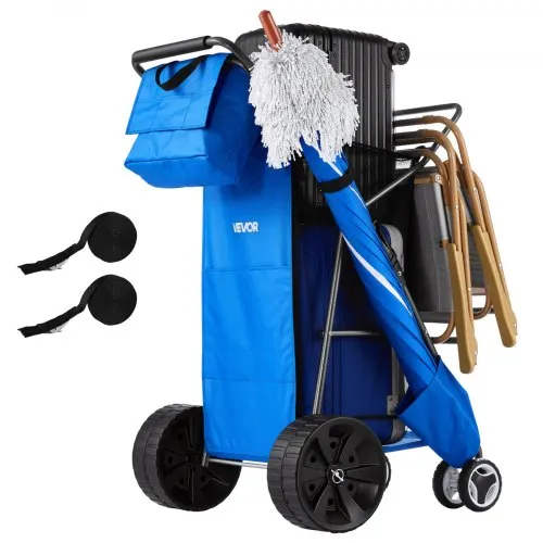 VEVOR Strandwagen mit Vollgummirädern (10 Zoll), Faltbarer Strandtrolley mit Isoliertasche & Schirmhalter, Handwagen (75 kg Belastbar) für bis zu 4 Strandstühle, Strandkarre Ideal für Camping & Angeln VEVOR Strandwagen mit Vollgummirädern (10 Zoll), Faltbarer Strandtrolley mit Isoliertasche & Schirmhalter, Handwagen (75 kg Belastbar) für bis zu 4 Strandstühle, Strandkarre Ideal für Camping & Angeln