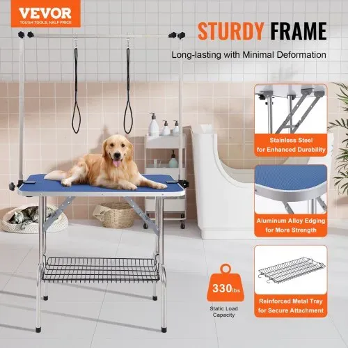 VEVOR Trimmtisch 1060x616x1701mm Schertisch Edelstahl Hundepflegetisch 150kg Tragfähigkeit Frisiertisch Hund Faltbar Tierpflegetisch 914,4×609,6mm Desktop Ideal für Baden Trimmen Trocknen Bürsten VEVOR Trimmtisch 1060x616x1701mm Schertisch Edelstahl Hundepflegetisch 150kg Tragfähigkeit Frisiertisch Hund Faltbar Tierpflegetisch 914,4×609,6mm Desktop Ideal für Baden Trimmen Trocknen Bürsten
