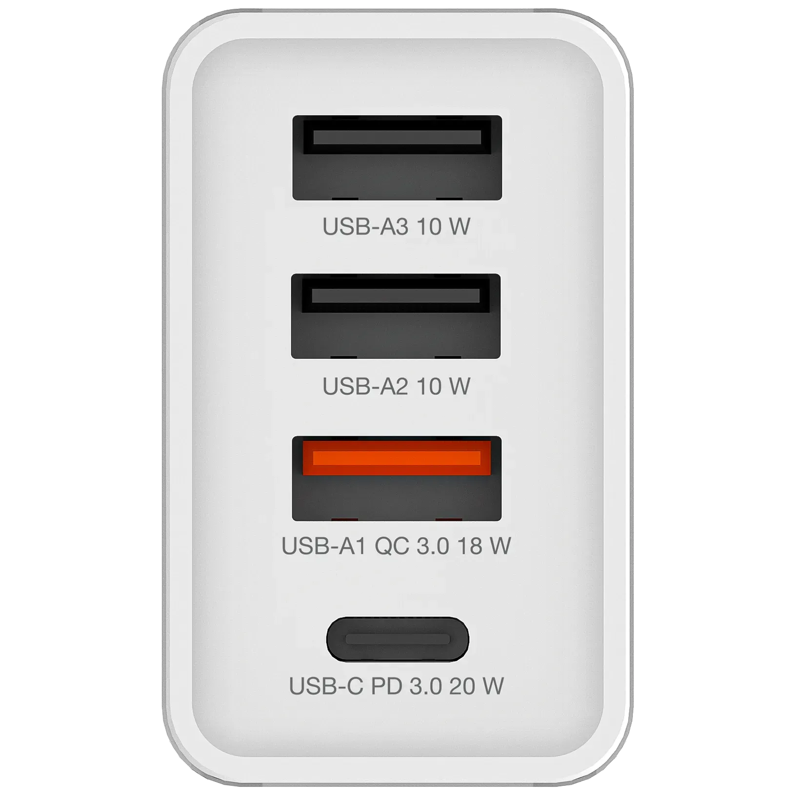 Ladeadapter Verbatim ''CHR-30EU2'', 30W, weiß, 2xUSB-A, 1xUSB-A QC, 1xUSB-C PD – Bild 4