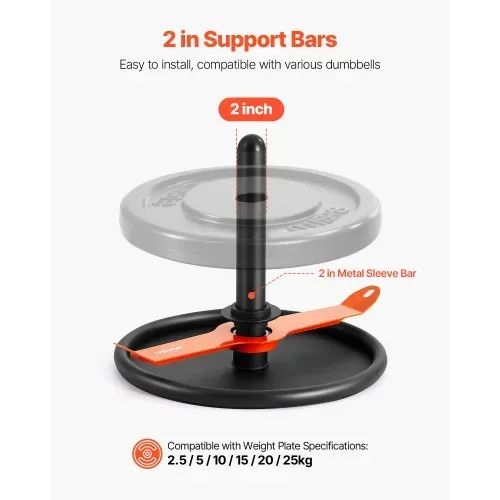 VEVOR Gewichtsschlitten Kraftschlitten Krafttrainingsschlitten zur Verbesserung der Geschwindigkeit bei sportlichen Übungen, Fitnessgerät mit Gurt, für 51 mm Gewichtsscheiben Orange & Schwarz – Bild 3