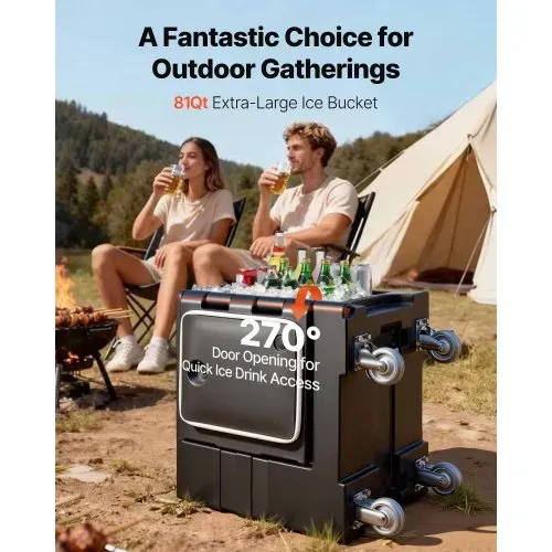 VEVOR Isolierter Speisenbehälterträger Warmhaltebox für Gastronomie 75 L, Speisenbehälter mit Doppelschnallen & Griffen, Speisenbehälterträger Lebensmitteltransportbox für Restaurant Schwarz (ohne Tablett) – Bild 5
