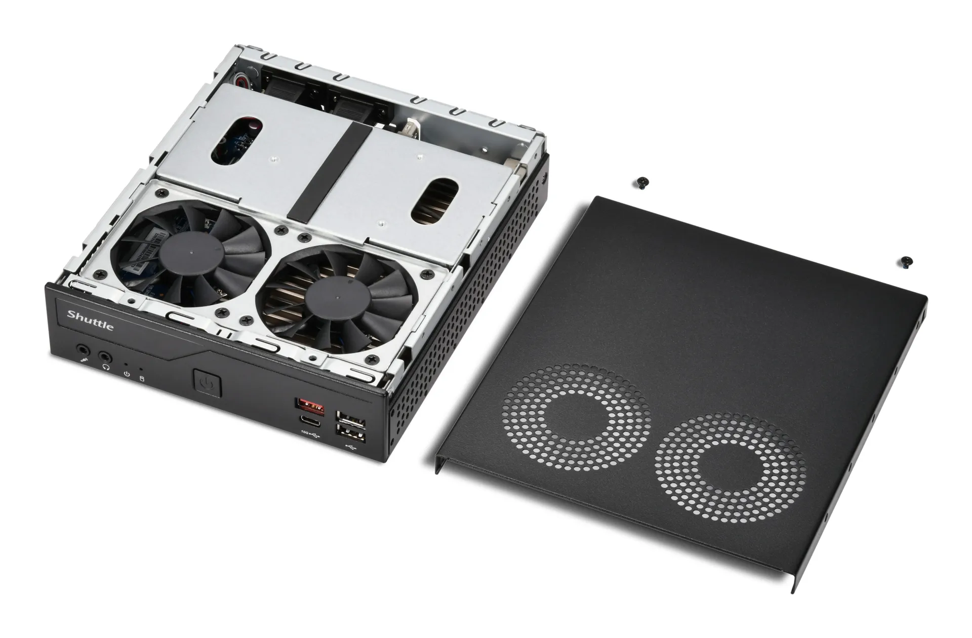 Shuttle Slim PC DH810 , S1851, 1x HDMI (2.1), 1x DP, 1x USB-C (DP), 1x 2.5" , 2x M.2, 2x LAN (Intel 1G + 2.5G), 2x COM, 24/7 Dauerbetrieb, inkl. VESA – Bild 6