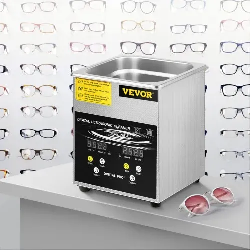 VEVOR 2 L Verbesserter Ultraschallreiniger (100 W Heizung, 60 W Ultraschall) Professioneller digitaler Labor-Ultraschall-Teilereiniger mit Heizungstimer für die Reinigung von Schmuck, Brillenteilen – Bild 7