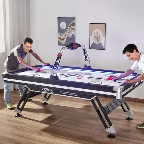 VEVOR luftbetriebener Hockeytisch, Indoor-Hockeytisch für Kinder und Erwachsene, LED-Sporthockeyspiel mit 2 Pucks, 2 Schiebern und elektronischem Punktesystem, Arcade-Gaming-Set für Spielzimmer – Bild 7