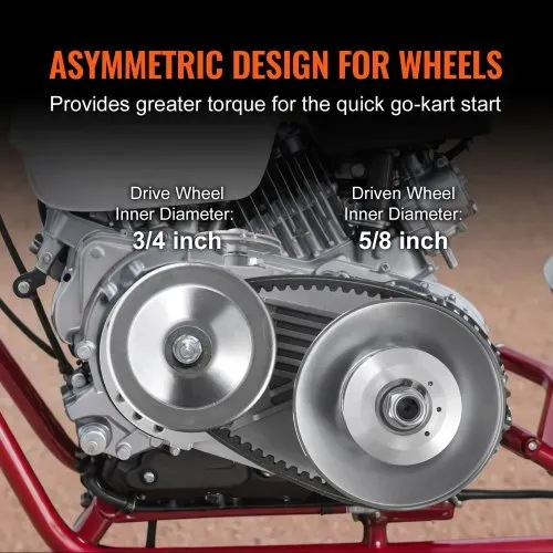 VEVOR Antriebskupplung 2-8 PS Motor 2000 U/min hochfeste Antriebskupplung mit asymmetrisch gestalteten Rädern und robustem Gummiriemen, Kupplung mit komplettem Zubehör, für verschiedene Motoren – Bild 2