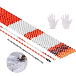 VEVOR Schneestangen, 200 Stück, 122 cm lang, 6,35 mm Durchmesser, Auffahrtstangen mit 30 cm Stahlbohrern, reflektierende Einfahrtsmarkierung, Fiberglasstangen für Parkplätze, Gehwege, Schneeräumen VEVOR Schneestangen, 200 Stück, 122 cm lang, 6,35 mm Durchmesser, Auffahrtstangen mit 30 cm Stahlbohrern, reflektierende Einfahrtsmarkierung, Fiberglasstangen für Parkplätze, Gehwege, Schneeräumen