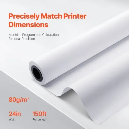 VEVOR Großformatpapier Plotterpapier 45,7 m x 61 cm 6 Rollen CAD-Bond-Rollen mit 50,8 mm Kern, Zeichenrollen für CAD-Zeichnungen, technische Pläne, GIS-Karten und Architekturentwürfe – Bild 2