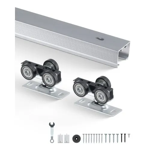 VEVOR Schiebetür-Beschlagschienensatz Schiebetürsystem 1746 mm Beschlagsatz für 610–914 mm breite Einzeltüren, reibungslos und einfach zu installieren Schiebetürbeschlag 100 kg belastbar VEVOR Schiebetür-Beschlagschienensatz Schiebetürsystem 1746 mm Beschlagsatz für 610–914 mm breite Einzeltüren, reibungslos und einfach zu installieren Schiebetürbeschlag 100 kg belastbar