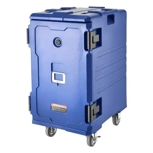 VEVOR Isolierter Speisenbehälterträger Warmhaltebox für Gastronomie 120 L, Speisenbehälter mit Doppelschnallen & Griffen, Speisenbehälterträger Lebensmitteltransportbox für Restaurant Kantine blau – Bild 10