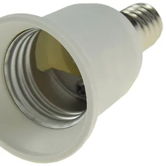 Lampensockel-Adapter, Kunststoff E14 auf E27 Lampensockel-Adapter, Kunststoff E14 auf E27
