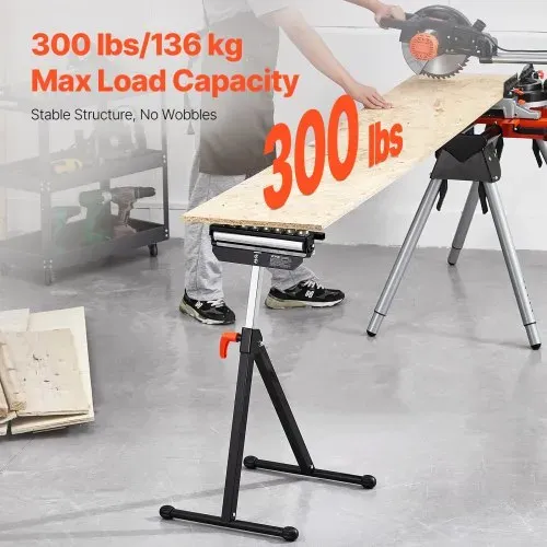 VEVOR 3-in-1 Rollenständer, 136 kg, 68–108 cm höhenverstellbar, Rollenbock mit 29,2 cm poliertem, multidirektionalem Rollenkopf, für Tischkreissägen-Auslauf, Holzbearbeitungs-Verlängerungsstütze VEVOR 3-in-1 Rollenständer, 136 kg, 68–108 cm höhenverstellbar, Rollenbock mit 29,2 cm poliertem, multidirektionalem Rollenkopf, für Tischkreissägen-Auslauf, Holzbearbeitungs-Verlängerungsstütze