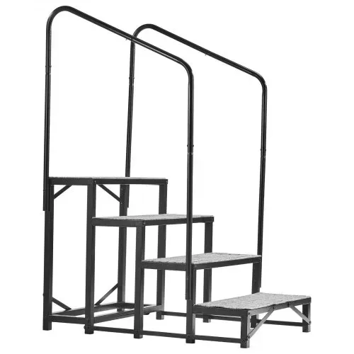 VEVOR Wohnmobiltreppe mit 2 Handläufen (4 Stufen), Standtreppe mit 300 kg Tragkraft, Außentreppe mit Rutschfester Matte für Senioren/Haustiere, Trittstufe für Camper, Mobilheim, Veranda, Pool und Spa – Bild 10