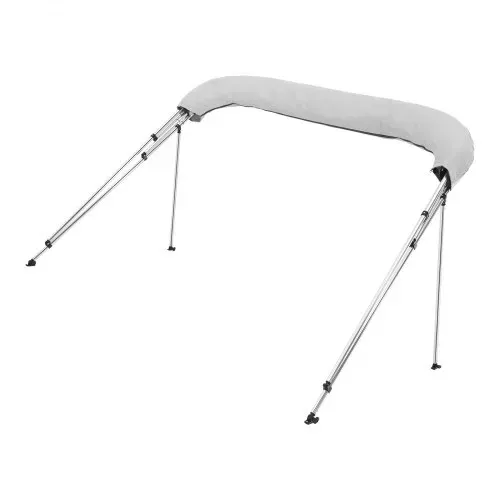 VEVOR Bimini Top Bootsabdeckung Sonnenverdeck (4 Bögen) aus 600D Polyester mit Rahmen aus Aluminiumlegierung, wasserdichte Sonnenschutz-Bootsmarkise mit Aufbewahrungstasche, 216-229 cm Hellgrau – Bild 9