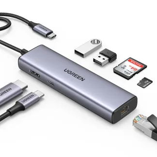 Ugreen USB-C to 2*USB3.0+HDMI+RJ 45+SD&TF+PD port Hub Ugreen USB-C to 2*USB3.0+HDMI+RJ 45+SD&TF+PD port Hub