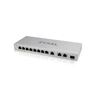 Zyxel Switch smart managed Layer2 12 Port • 8x 1 GbE • 3x 10 GbE • 1x SFP+ • Desktop • XGS1250-12 v2 Zyxel Switch smart managed Layer2 12 Port • 8x 1 GbE • 3x 10 GbE • 1x SFP+ • Desktop • XGS1250-12 v2