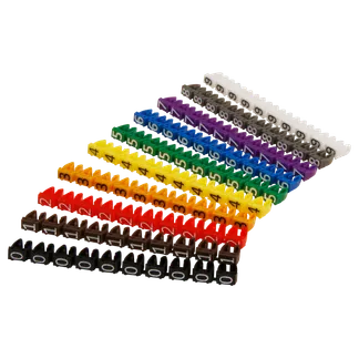 Kabelmarker-Clips McPower, bedruckt mit Ziffern 0-9, Kabeldurchmesser bis 6mm, Kunststoff Kabelmarker-Clips McPower, bedruckt mit Ziffern 0-9, Kabeldurchmesser bis 6mm, Kunststoff
