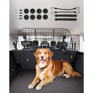 VEVOR Hunde Autobarriere einstellbare Trennwand Hundegitter (972 x 408 mm) Autoschutzgitter für die Rücksitze, Haustierbarriere aus Drahtgeflecht, universell passende Autobarriere für SUVs Lkws VEVOR Hunde Autobarriere einstellbare Trennwand Hundegitter (972 x 408 mm) Autoschutzgitter für die Rücksitze, Haustierbarriere aus Drahtgeflecht, universell passende Autobarriere für SUVs Lkws