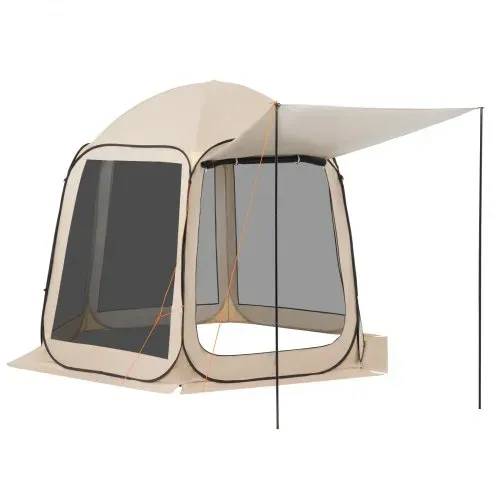 VEVOR Campingzelt, 304,8 x 280,4 cm, Pop-up-Zelt mit ausziehbarer Markise, tragbares Partyzelt für 4–8 Personen mit Tragetasche und Seitenwänden, für Terrasse und Outdoor-Aktivitäten, Beige – Bild 8