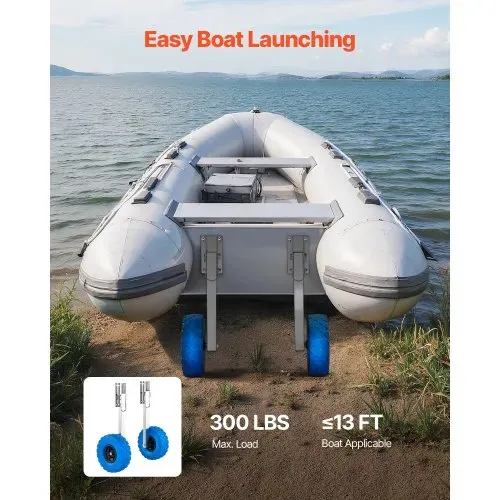 VEVOR Slipräder für Boote (136,1 ke belastbar) 26 cm Heckrad aus Edelstahl mit Voll-PVC-Reifen, klappbare Slipräder mit 4 Schnellspannstiften, passend für 4 m lange aufblasbare Fischerboote VEVOR Slipräder für Boote (136,1 ke belastbar) 26 cm Heckrad aus Edelstahl mit Voll-PVC-Reifen, klappbare Slipräder mit 4 Schnellspannstiften, passend für 4 m lange aufblasbare Fischerboote