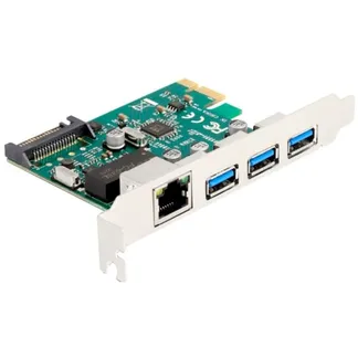 PCI Express x1 Karte zu 3 x USB 5 Gbps Typ-A Buchse + 1 x Gigabit LAN, Controller PCI Express x1 Karte zu 3 x USB 5 Gbps Typ-A Buchse + 1 x Gigabit LAN, Controller
