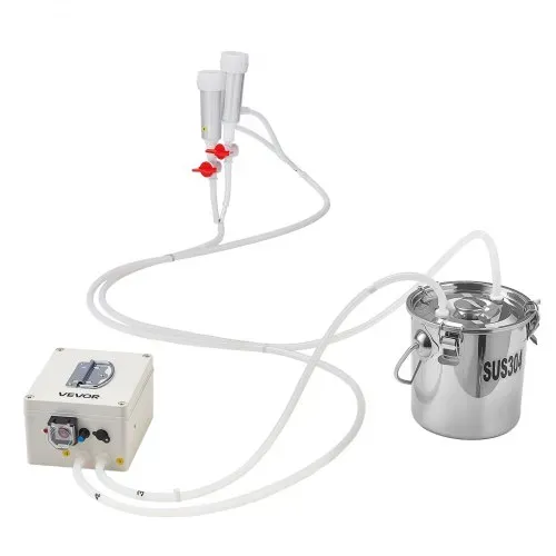 VEVOR Elektrische Ziegenmelkmaschine, 3-L-Eimer aus Lebensmittelechtem Edelstahl, Melkausrüstung mit 5200-mAh-Akku, 2 Zitzengummis, Pulsations-Vakuummelkmaschine, Impulsmelker (nur für Ziegen) – Bild 8