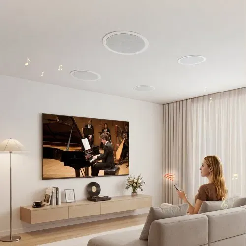 VEVOR 4 Einbaulautsprecher Bluetooth 165,1 mm, 2-Wege Lautsprecher mit Verstärker & 150 W Spitzenleistung, Kabelgebundene Deckenlautsprecher für Heimkino, Überdachte Terrasse & Flächenbündige Montage – Bild 7