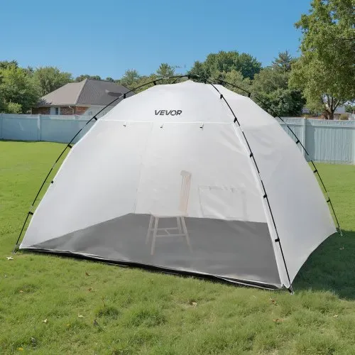 VEVOR tragbares Lackierkabinenzelt (293x230x188 cm Arbeitsbereich) Sprühfarbenzelt für Sprühmalerei, wasserfeste Farbkabine mit integriertem Boden & aufrollbarer Tür für Schränke Stühle Tische – Bild 7